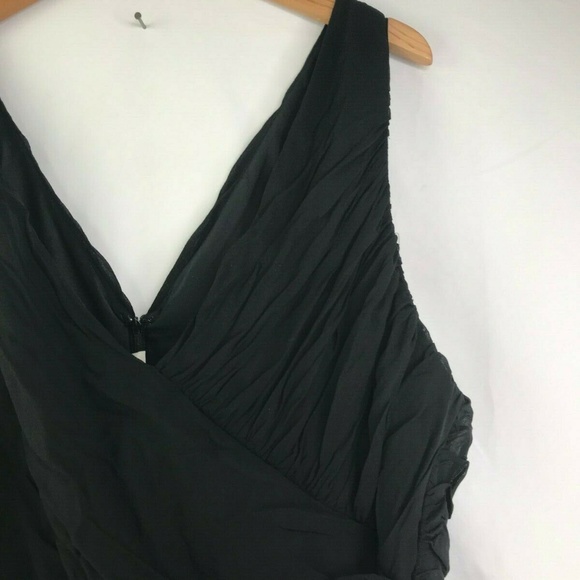 New Tadashi Silk Black Dress Rouched Sleeveless - Picture 2 of 8